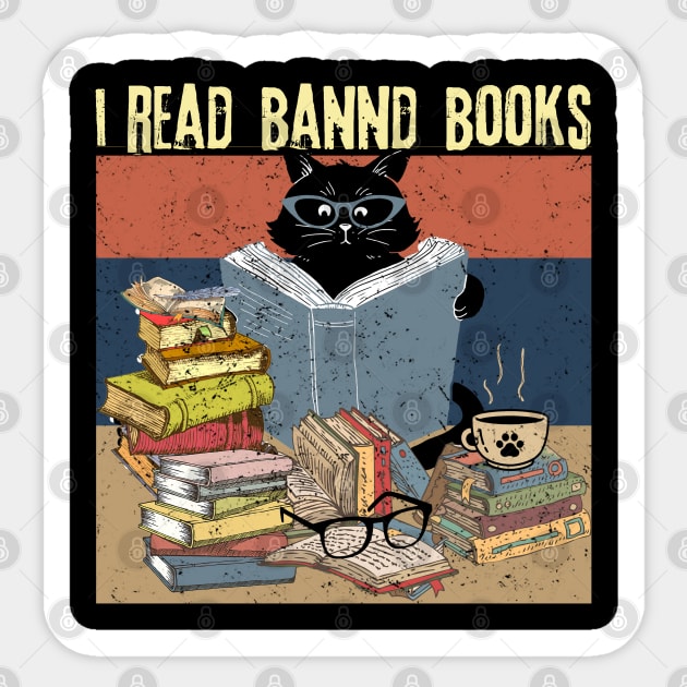 Cat I Read Banned Books Sticker by The WYLD Tribe